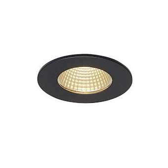 PATTA-I encastré plafond, rond, noir, 12W, 3000K, 38DEG, alim incluse|SLV-DC5114420