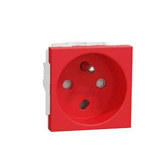 Unica - prise 2P+T - FR - 90DEG - goul - connex rap - détromp - Rouge - méca seu|Schneider Electric-SCHNU305103T