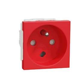 Unica - prise 2P+T - FR - 90DEG - goul - connex rap - détromp - Rouge - méca seu|Schneider Electric-SCHNU305103T