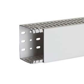 Goulotte de câblage au pas de 12,5 sans halogène T1-ZH 100x80 grise|Iboco-IBOB12584