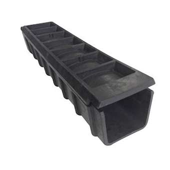 Caniveau à enterrer 800x171x145mm - Corps + couvercle - Matériau recyclé -|Cable equipements-CQSCAN0800