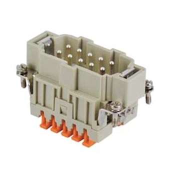 Insert mâle 10P+T 16A 500V gabarit 57.27 série Squich|Ilme-IL1CSHM10