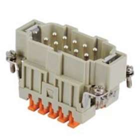 Insert mâle 10P+T 16A 500V gabarit 57.27 série Squich|Ilme-IL1CSHM10