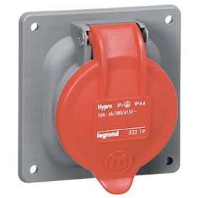 Prise fixe Hypra IP44 63A - 380V~ à 415V~ - 3P+N+T - plastique|Legrand-LEG053824