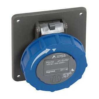 Prise à entraxes unifiés Hypra IP66/67-55 - 200V~ à 250V~ - 2P+T - plastique|Legrand-LEG051146