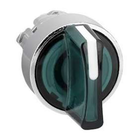 Harmony XB4 - tête bouton à manette lumineux - D22 - 3 pos fix - vert|Schneider Electric-SCHZB4BK1333