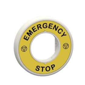 Harmony - étiquette lumineuse rouge - D60 - EMERGENCY STOP - fond jaune - 24V|Schneider Electric-SCHZBY9W2B330