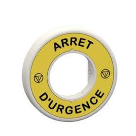 Harmony - étiquette lumineuse rouge - D60 - ARRET D'URGENCE - fond jaune - 24V|Schneider Electric-SCHZBY9W2B130