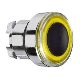 Harmony XB4 - tête bouton poussoir lum DEL - D22 - anneau - jaune|Schneider Electric-SCHZB4BW983