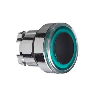 Harmony XB4 - tête bouton poussoir lumineux DEL - D22 - anneau - vert|Schneider Electric-SCHZB4BW933