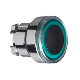 Harmony XB4 - tête bouton poussoir lumineux DEL - D22 - anneau - vert|Schneider Electric-SCHZB4BW933