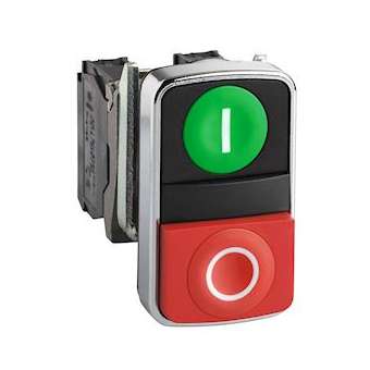 Harmony tête bouton-poussoir double touche D22 vert + rouge E S IP66, IP69 K|Schneider Electric-SCHZB4BA7341