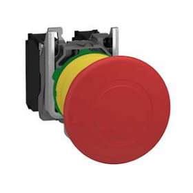 Harmony XB5 - arrêt urgence - D40 - pousser tirer - rouge - 1O+1F - vis étrier|Schneider Electric-SCHXB5AT845