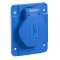 PratiKa - socle de prise NF 65x85mm - 2P+T 10-16 A - IP54 - connex. lat. - bleu