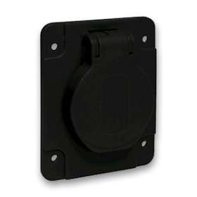 PratiKa - socle de prise NF 65x85mm - 2P+T 10-16 A - IP54 - connex. arr. - noir|Schneider Electric-SCHPKN61N