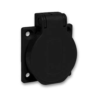PratiKa - socle de prise NF 50x50mm - 2P+T 10-16 A - IP54 - connex. arr. - noir|Schneider Electric-SCHPKN51N