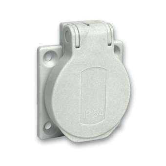 PratiKa - socle de prise NF 50x50mm - 2P+T 10-16 A - IP54 - connex. lat. - gris|Schneider Electric-SCHPKN52G