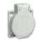 PratiKa - socle de prise NF 50x50mm - 2P+T 10-16 A - IP54 - connex. lat. - gris