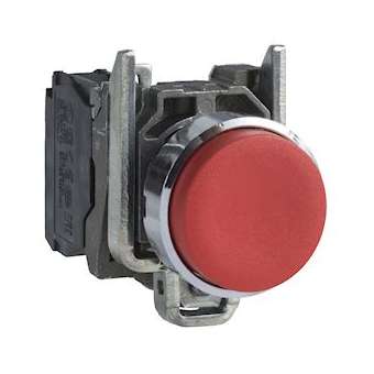 Harmony XB4 - bouton poussoir à impulsion - D22 - dépassant - rouge - 1O - vis|Schneider Electric-SCHXB4BL42