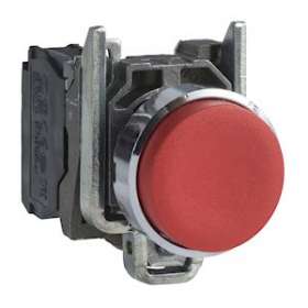 Harmony XB4 - bouton poussoir à impulsion - D22 - dépassant - rouge - 1O - vis|Schneider Electric-SCHXB4BL42