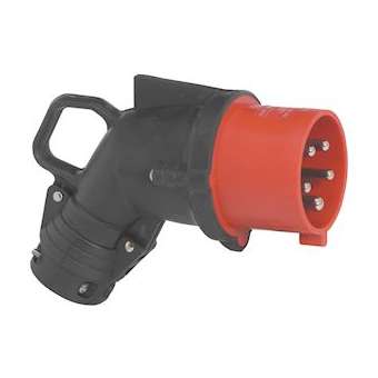 Fiche mobile coudée Hypra IP44 32A - 380V~ à 415V~ - 3P+N+T - caoutchouc|Legrand-LEG052854