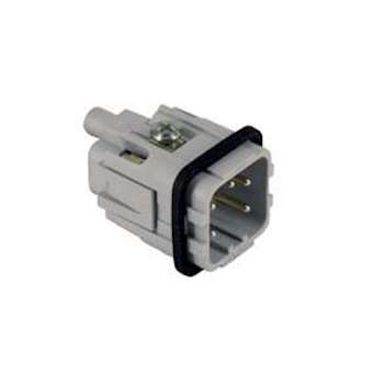 Insert mâle à visser 4P+T 10A 250V gabarit 21.21|Ilme-IL1CKM04