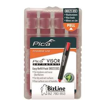 Mine de rechange cire rouge pour Pica Visor BIZ 780 852 (x 4)|Bizline-BIZ780853