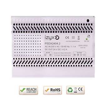 Alimentation rail DIN 7M 230V AC / 27,6V DC (24-28V) / 4,2A|-IZYPSDX2404.2