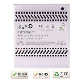 Alimentation rail DIN 5M 230V AC / 27,6V DC (24-28V) / 2,75A|-IZYPSDX2402.75