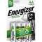 Piles Rechargeables Energizer Universal AA/LR6 1300maAh pack de 4