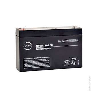 Batterie(s) Batterie plomb AGM NX 7.2-6 General Purpose 6V 7.2Ah F4.8|Enix energies-NXGAMP9082