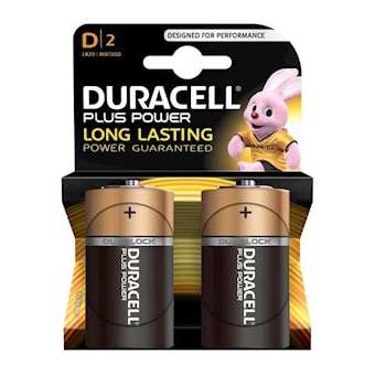 Blister(s) x 2 Pile alcaline blister x2 Duracell Plus Power LR20 - D 1.5V 1800mA|Enix energies-NXGPCA2426
