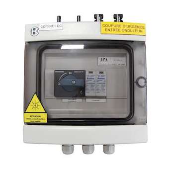 DC 2 strings: - sectionneur DC 25A 1000Vdc Socomec - parafoudre DC 1000V Mers|Jpa Electricité-JPADC-1000-25