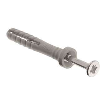 Cheville à frapper D 6 x 60 mm avec collerette plate renforcée et vis (x 100)|Bizline-BIZ720118