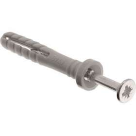 Cheville à frapper D 6 x 60 mm avec collerette plate renforcée et vis (x 100)|Bizline-BIZ720118