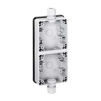 Boîtier étanche 2 postes verticaux Plexo IP66 composable - gris|Legrand-LEG090492