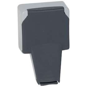 Prise de courant 2P+T volet IP66 fiche engagée Plexo composable 16A 250V~ - gris|Legrand-LEG090485