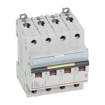 Disjoncteur DX³10000 16kA arrivée haute/départ bas vis 4P 32A courbe B - 4 mod|Legrand-LEG409085