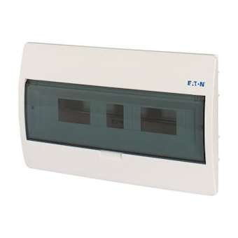 Coffret encastré IP40, 1 rangée, 18 mod, porte transparente|Eaton industries-EONBC-U-1-18-ECO