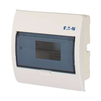 Coffret encastré IP40, 1 rangée, 8 mod, porte transparente|Eaton industries-EONBC-U-1-8-ECO
