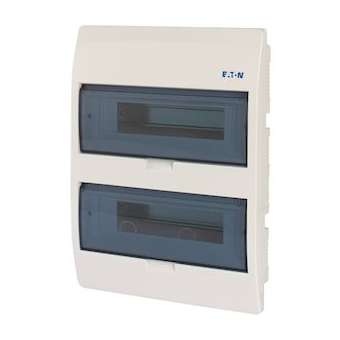 Coffret encastré IP40, 2 rangées, 24 mod, porte transparente|Eaton industries-EONBC-U-2-24-ECO