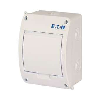 Coffret en saillie IP40, 1 rangée, 5 mod, porte blanche|Eaton industries-EONBC-O-1-5-TW-ECO