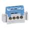 Bornier de répartition isolé IP2X neutre - 4x1,5mm² à 16mm² - bleu - long.75mm