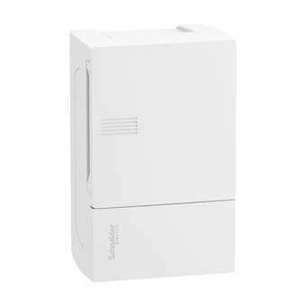 Pragma - mini coffret en saillie - 1x4 mod. - portillon opaq blanc - born. Terre|Schneider Electric-SCHMIP11104
