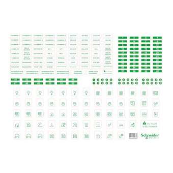 Resi9 - lot de 10 feuilles A4 de symboles autocollants en plastique transparent|Schneider Electric-SCHR9H13228