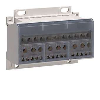 Bloc de répar. 125A 4p.L1-L3 1x6-25²/2x4-10²/5x1,5-6²,N 1x6-25²/6x4-10²/4x1,5-6²|Hager-HAGKJ02E