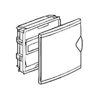 Coffret mini encastré - porte isolante blanc RAL9010 - 1 rang - 6+2 modules|Legrand-LEG001410