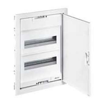 Coffret modulaire encastré 2 rangée 24+4 modules porte métal extra plate blanche|Legrand-LEG001532