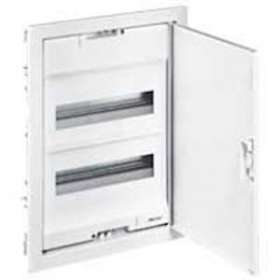 Coffret modulaire encastré 2 rangée 24+4 modules porte métal extra plate blanche|Legrand-LEG001532