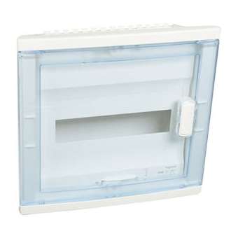 Coffret modulaire encastré 1 rangée 12+2 mod -porte isolante galbée transparente|Legrand-LEG001521